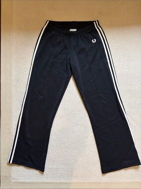Fred Perry Black Joggers with White Side Stripes